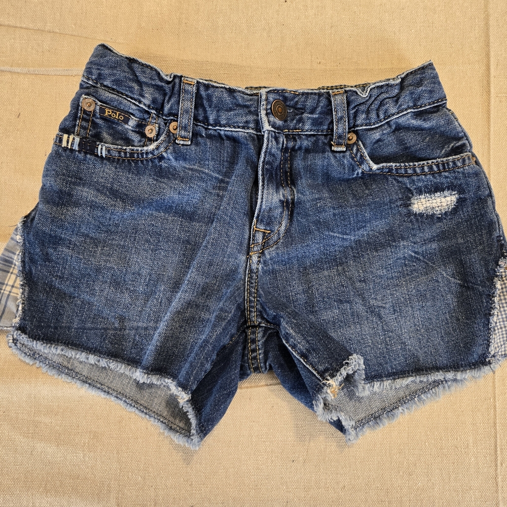 Polo Ralph Lauren Denim Patchwork Shorts Kids Size 12 Blue